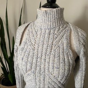 Anthropologie 2-piece ribbed sweater shrug set